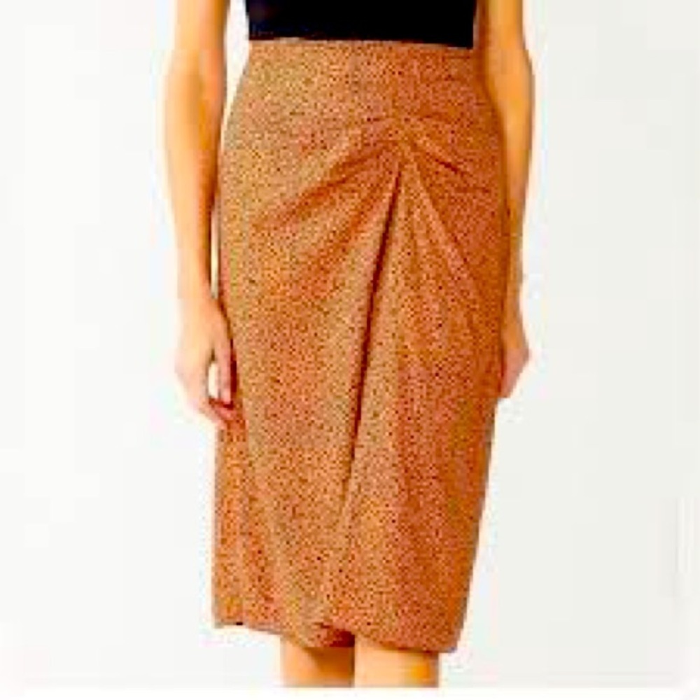 Women’s Nine West Side Ruched MIDI Skirt- XXL-NWOT- Animal print